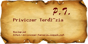Priviczer Terézia névjegykártya